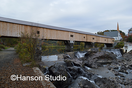 Bath, NH - Bath Bridge - Side with Falls - Fall